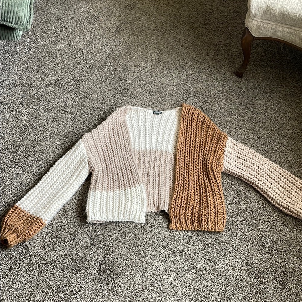Wild Fable Chunky Knit Cardigans in Cream and Tan